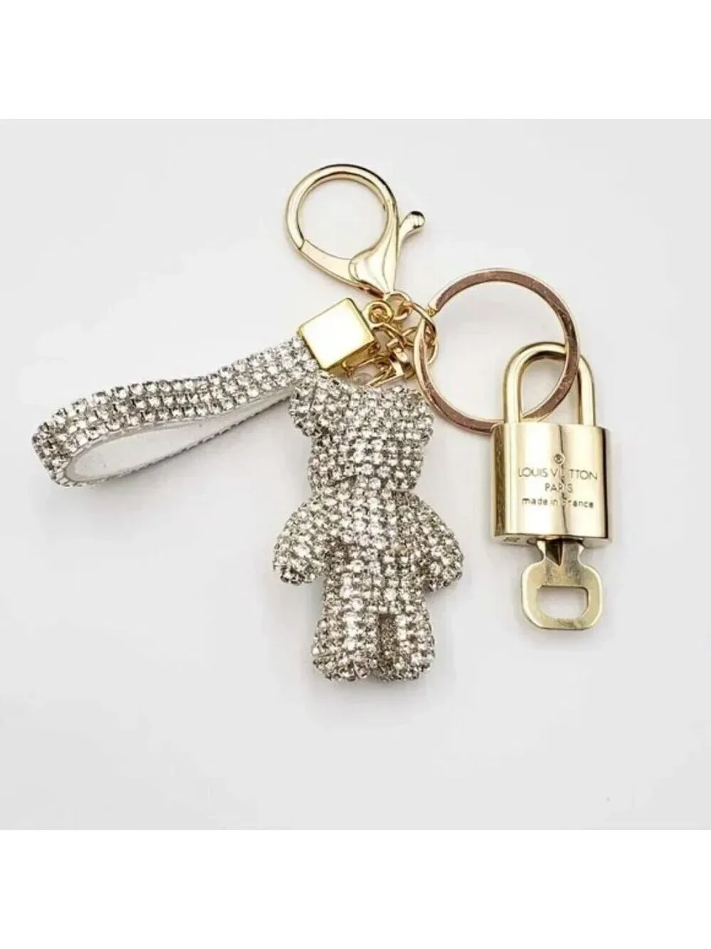 Louis Vuitton Gold Padlock Key 🔒 Authentic LV Charm + Unbranded Keychain